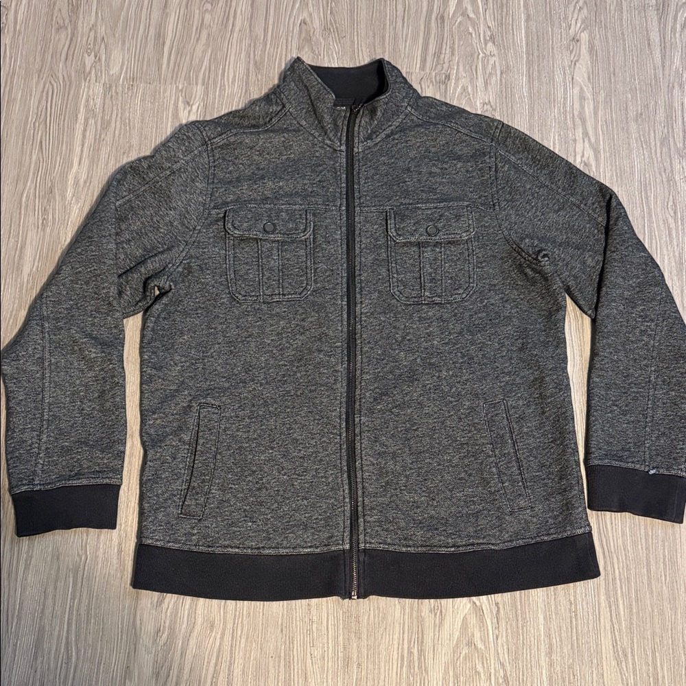 Apt. 9 Men's Charcoal Zip-Up Sweater Size L